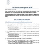 (Mise à jour au 14/11/24) – Loi de Finances 2025 : Nouvelles mesures fiscales pour les entreprises et les particuliers