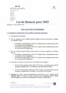 Loi de finances 2025 : Ce qu’il faut savoir pour les entreprises et les particuliers
